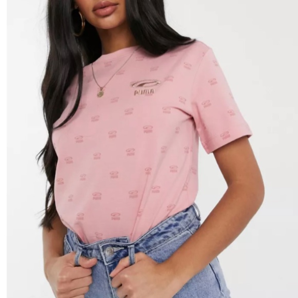 PUMA pink tee with mini detailing